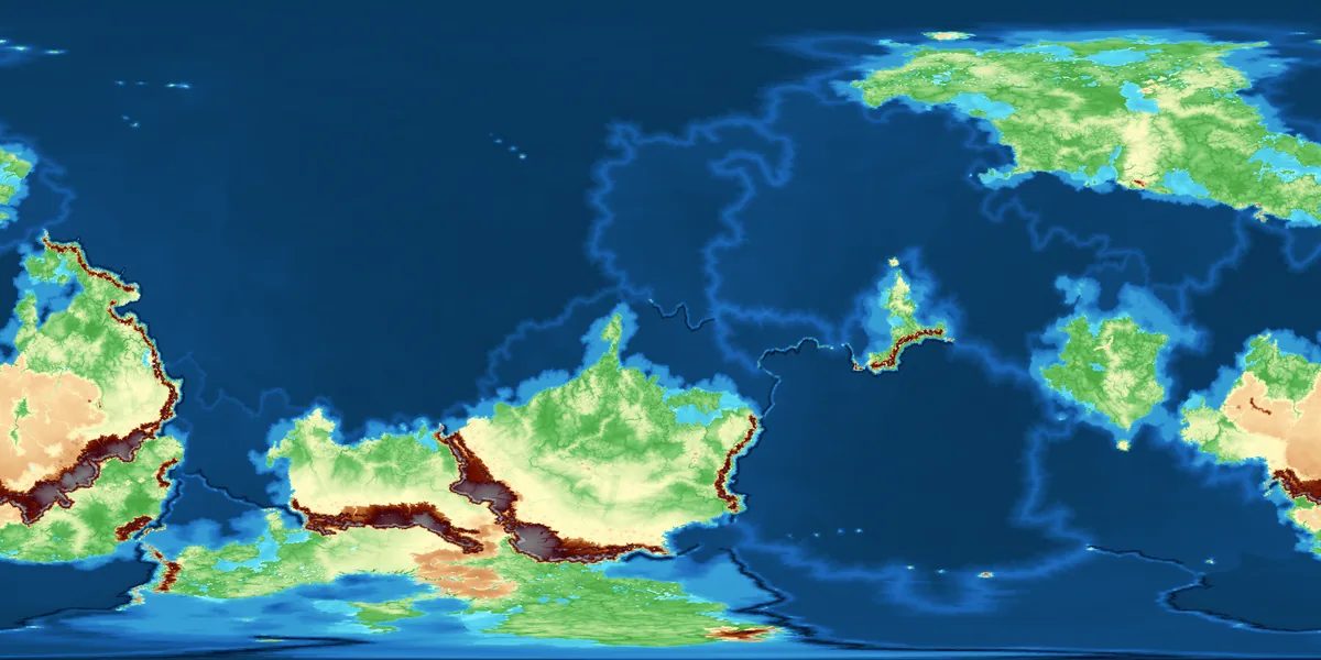Elevation map exported from Gleba